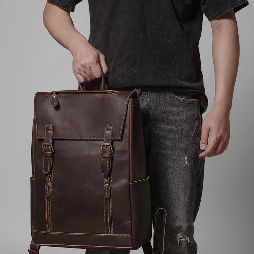 Leren Vintage Rugzak - Model Nomad