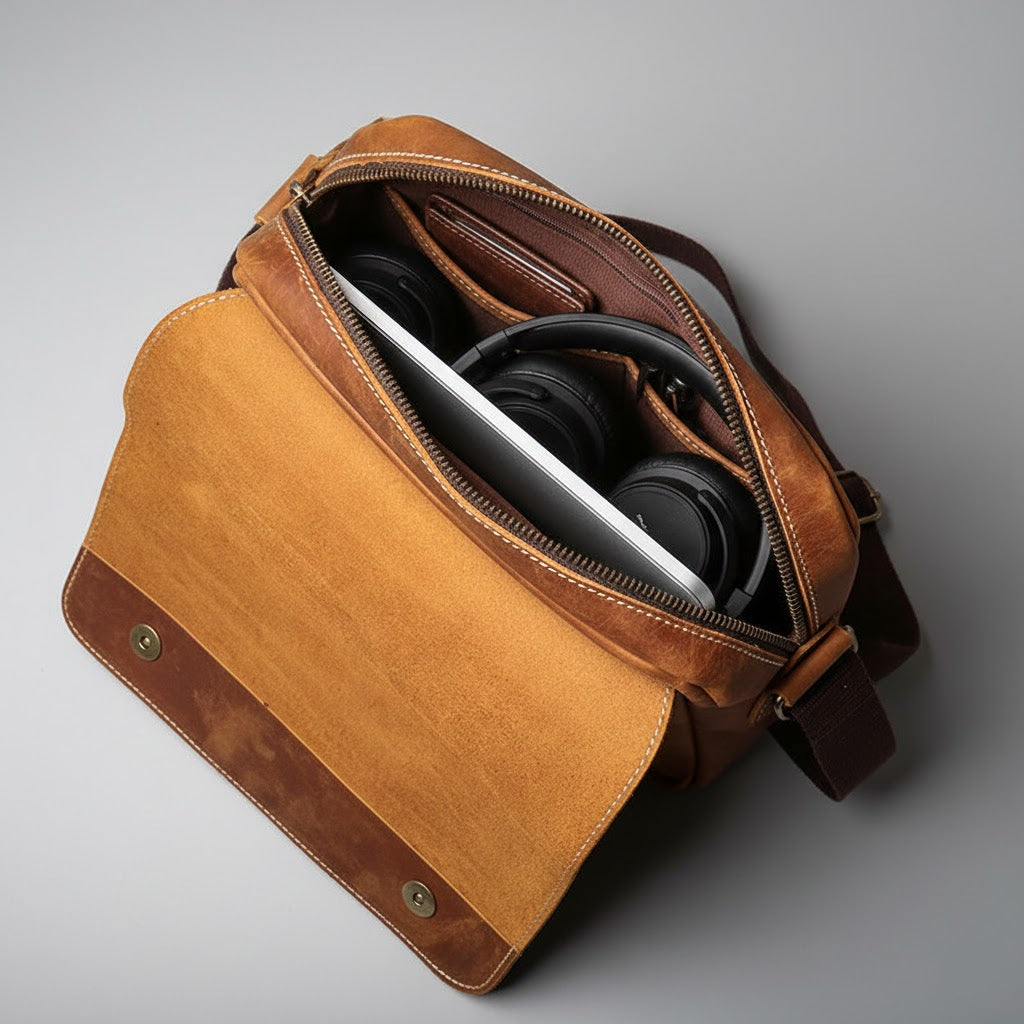 Leren Crossbody Tas - Model Atlas