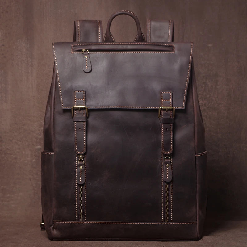 Leren Vintage Rugzak - Model Nomad