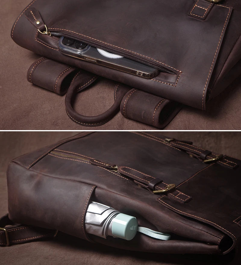 Leren Vintage Rugzak - Model Nomad