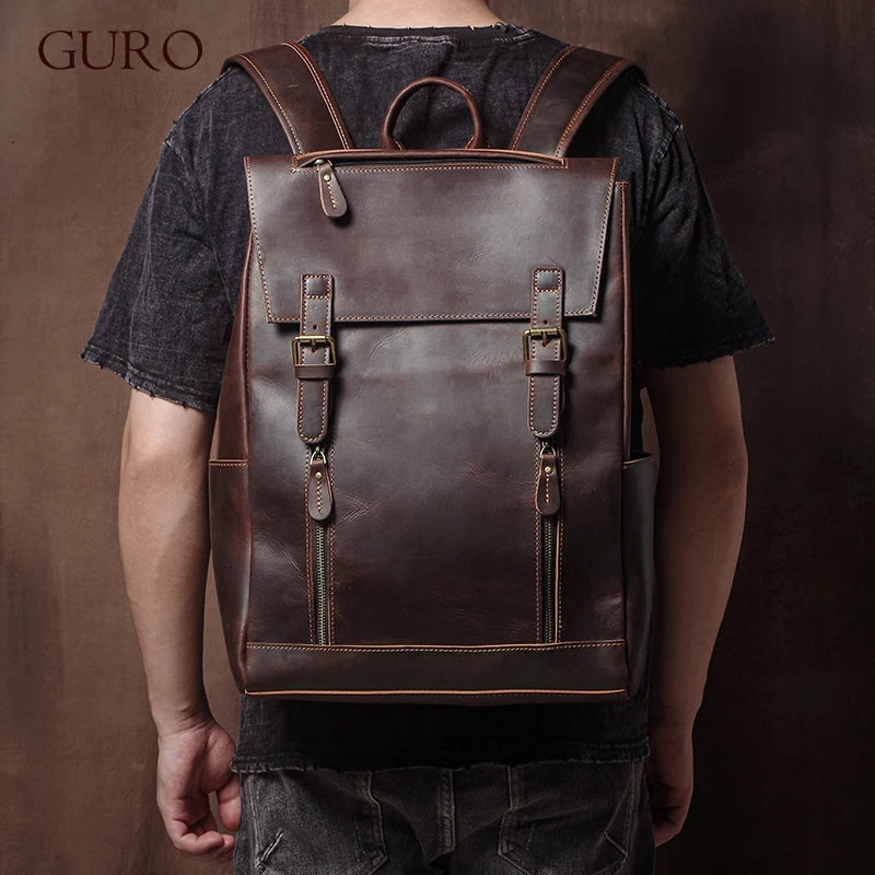 Leren Vintage Rugzak - Model Nomad