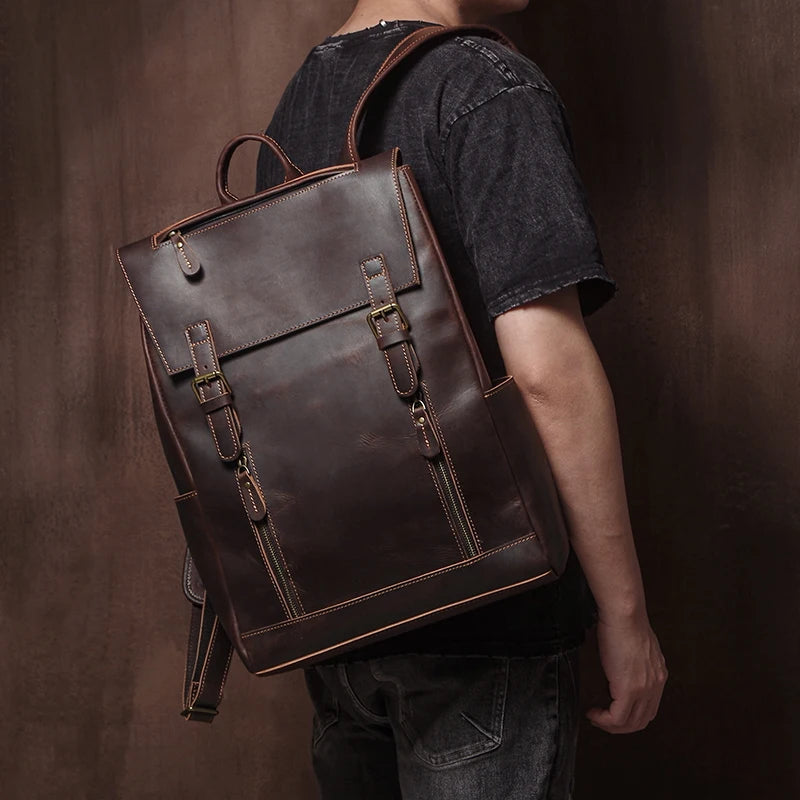 Leren Vintage Rugzak - Model Nomad